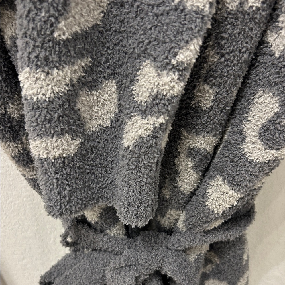 Gray Leopard Print Robe with Belt - Picture 7 of 9